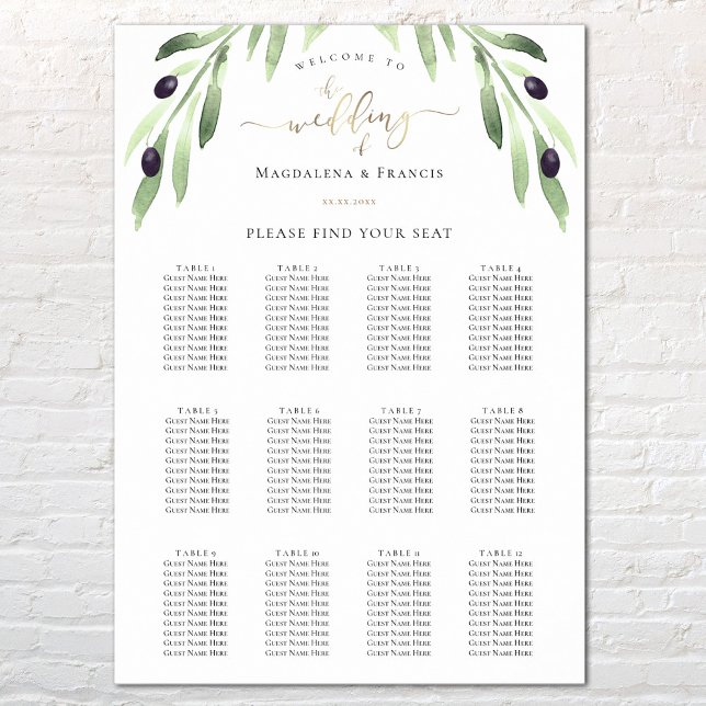 olive branch wedding seating chart (Creator Uploaded)