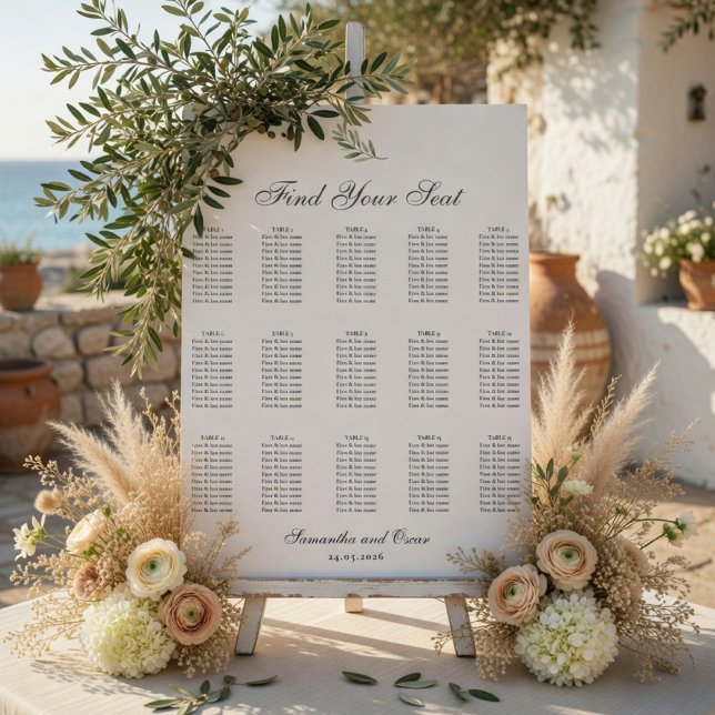 Olive Branch Wedding Seating Chart | Minimal  (Creator Uploaded)