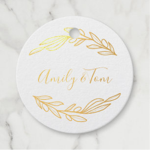 Olive Branch wreath personalised text foil Foil Fa Favour Tags
