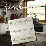 Olive & Branches Floral Blossoms Rustic Tile<br><div class="desc">Rustic watercolor olive branches garlands.  Olive blossom flowers in this mixed pattern.  Mix & match with other tiles to create your perfect look.   100% customer satisfaction with "Zazzle" every day.</div>