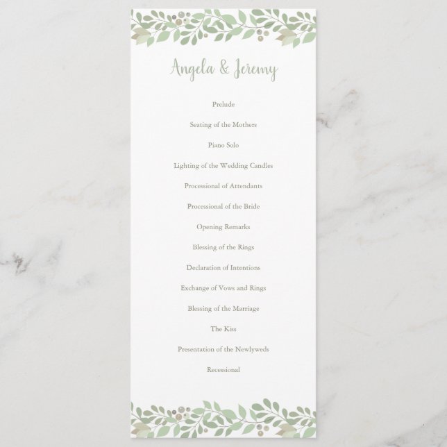 Olive Branches LOVE Collection Program Programme (Front)