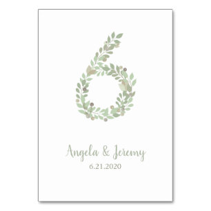 Olive Branches Number 6 Table Number