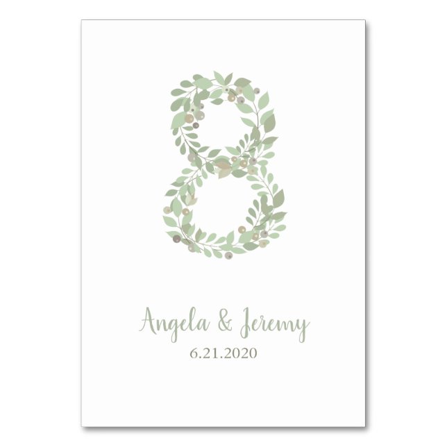 Olive Branches Number 8 Table Number (Front)