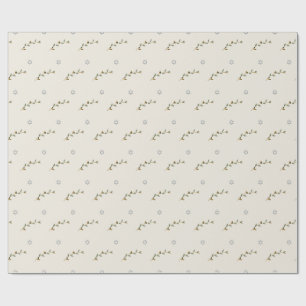 Olive Branches on Cream Hanukkah Wrapping Paper