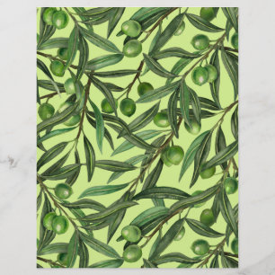 Olive branches on honeydew green