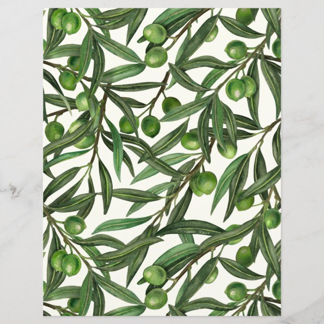 Olive branches on off white (Front)