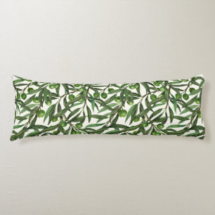 Olive branches on off white body cushion