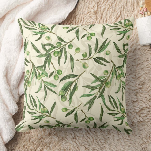 Olive branches watercolor cushion (Blanket)