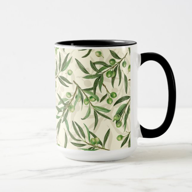 Olive branches watercolor mug (Right)