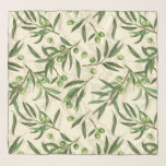 Olive branches watercolor scarf<br><div class="desc">Olive branches painted with watercolors, seamless pattern design</div>