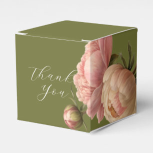 Olive   Chic Rose Wedding Thank You Favour Box