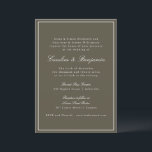 Olive Classic Border Script Elegant Wedding RSVP Invitation<br><div class="desc">This classic wedding invitation features a rich olive green background with refined serif typography and an elegant border. The earthy green tone adds depth and warmth while maintaining a timeless, formal layout. Perfect for fall weddings, garden ceremonies, or evening celebrations with a polished aesthetic. Designed for couples who love traditional...</div>