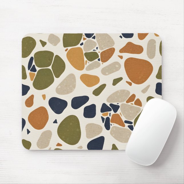 Olive Clay Terrazzo Mouse Pad (With Mouse)