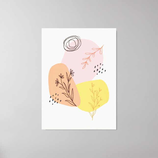 Olive Craft Abstract, Geometrical Shapes, Minimal Canvas Print (Front)