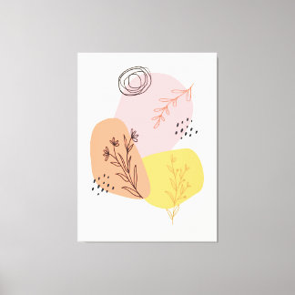 Olive Craft Abstract, Geometrical Shapes, Minimal Canvas Print