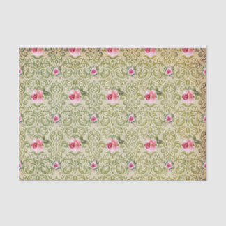 Olive Damask & Roses Tissue Paper