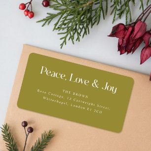 Olive Elegant Modern Script Typography Christmas Label
