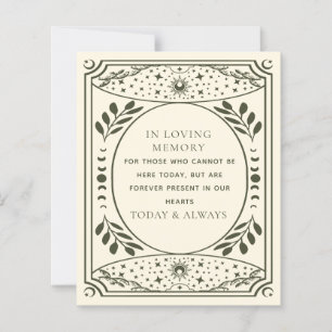 Olive Elegant Tarot Card Memorial Sign
