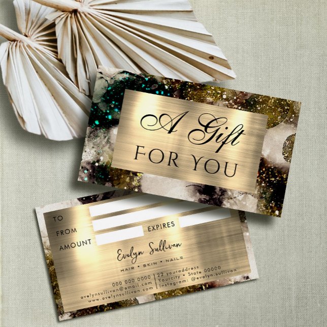 Olive emerald green watercolor gift card (Creator Uploaded)