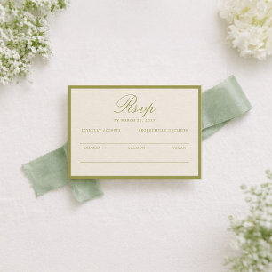 Olive Estate Calligraphy Wedding RSVP Card