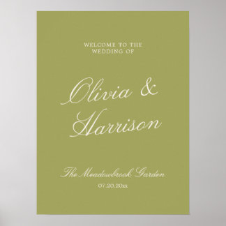 Olive Estate Calligraphy Wedding Welcome Poster