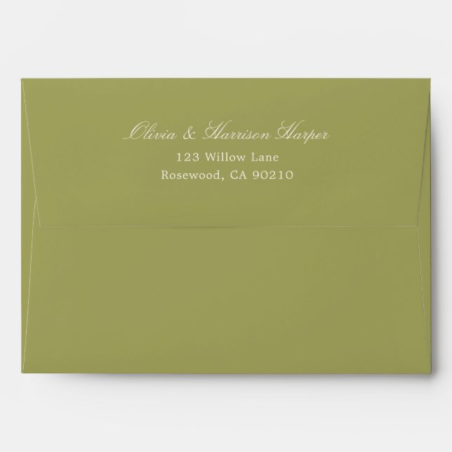 Olive Estate Wedding Address Envelope (Back (Top Flap))