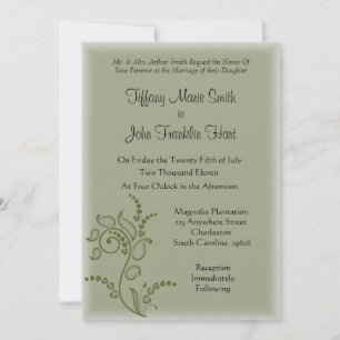 Olive Flower Wedding Invitations
