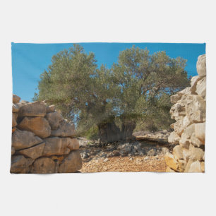 Olive Gardens of Lun Tea Towel