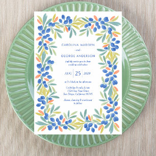 Olive Garland Wedding Invitation