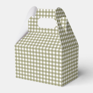 Olive Gingham Plaid Festive Christmas Holiday Favour Box