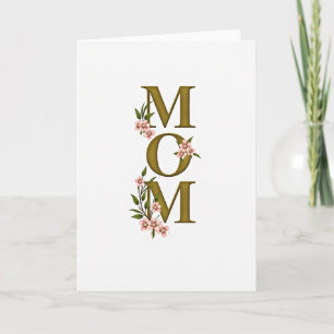 Olive Gold Floral Word Card