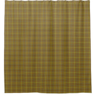 Olive Gray Brown Tartan Plaid Rustic Shower Curtain