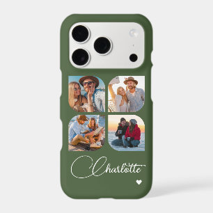 Olive Green 4 Photo Personalised Name