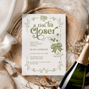 Olive Green a tini bit Closer to I do Invitation