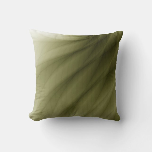 Olive Green Abstract Artistic Home Decor  Cushion (Front)
