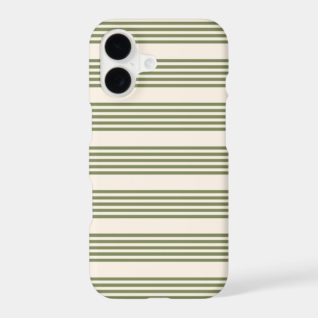 Olive green and beige five stripes pattern (Back)