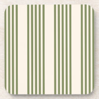Olive green and beige five stripes pattern