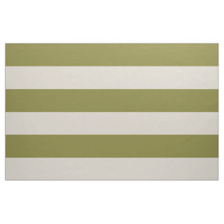 Olive Green and Beige Wide Stripes Large Scale Fabric