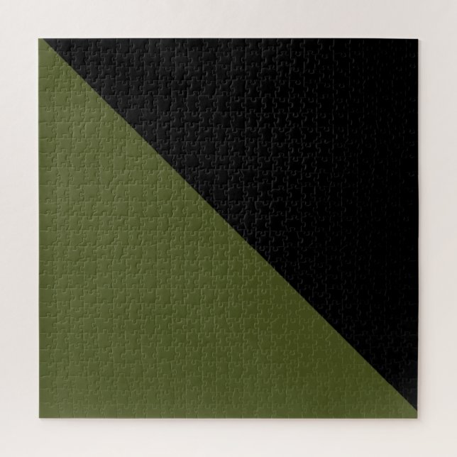 Olive Green and Black Jigsaw Puzzle (Vertical)