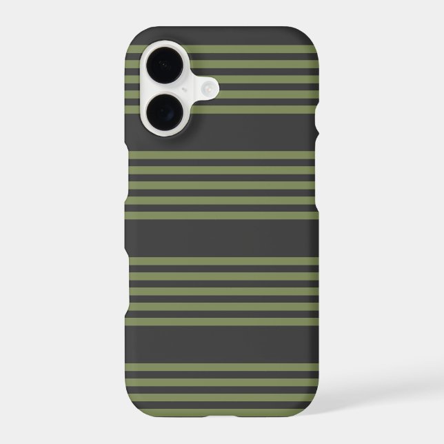 Olive green and charcoal five stripes pattern (Back)