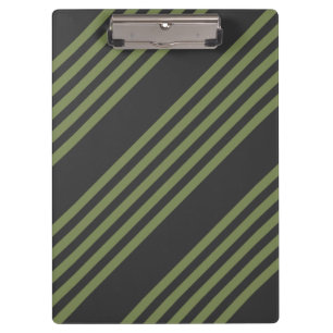 Olive green and charcoal five stripes pattern clipboard