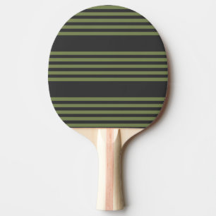 Olive green and charcoal five stripes pattern ping pong paddle