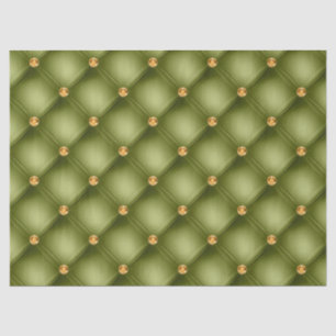 Olive Green and Gold Tufted Tissue Paper