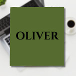 Olive Green and Minimalist Black Name   Notepad<br><div class="desc">Olive Green Background and Black Stylish Minimalist Personalised Name . You can also remove the personalisation and enjoy the elegant and minimal design.</div>