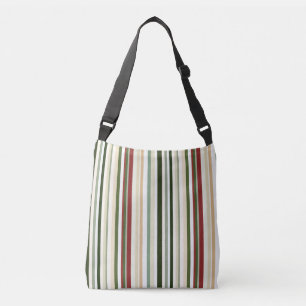 Olive, green and red Stripes Crossbody Bag