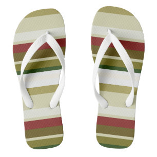 Olive, green and red Stripes Jandals
