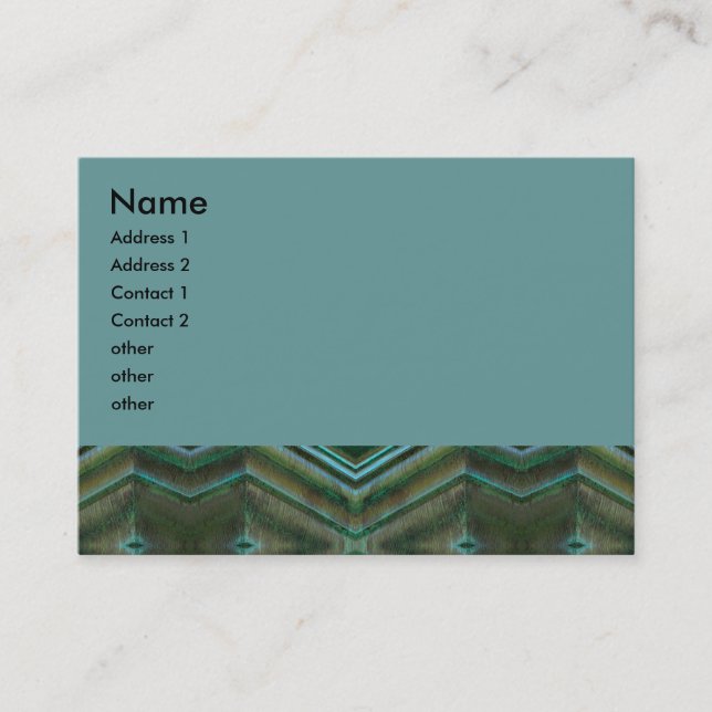 Olive Green and Teal  pattern Business Card (Front)