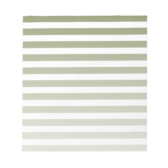 Olive green and white candy stripes notepad (Front)