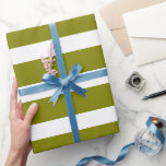 Olive Green and White Classic Horizontal Striped Wrapping Paper<br><div class="desc">Olive Green and White Classic Horizontal Striped Wrapping Paper</div>