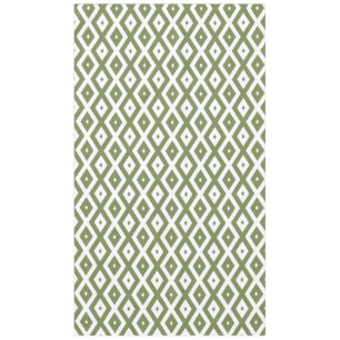 Olive green and white diamond pattern tablecloth